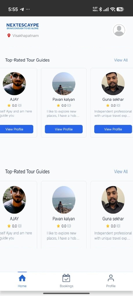 Local experts selection screen